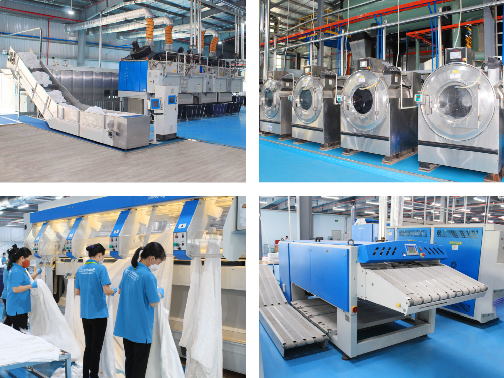hệ thống máy giặt ủi công nghiệp cho khách sạn